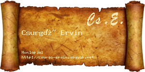 Csurgó Ervin névjegykártya