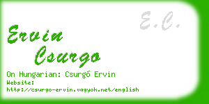 ervin csurgo business card